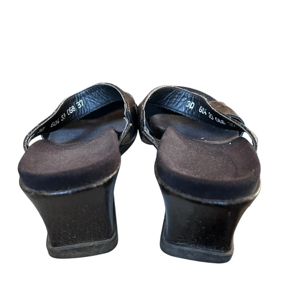 Mephisto черной кожи горки на танкетке каблуки размер 37 или 7 туфли ортопедические с ремешками - Изображение 2 из 4