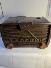 Vintage 1940s Motorola 59H11 Bakelite Tube Radio Brown Aero Vane As-Is Parts