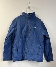 Columbia Jacket Mens Size L Blue Full Zip Fleece Lined VTG/Retro Outdoor 💙