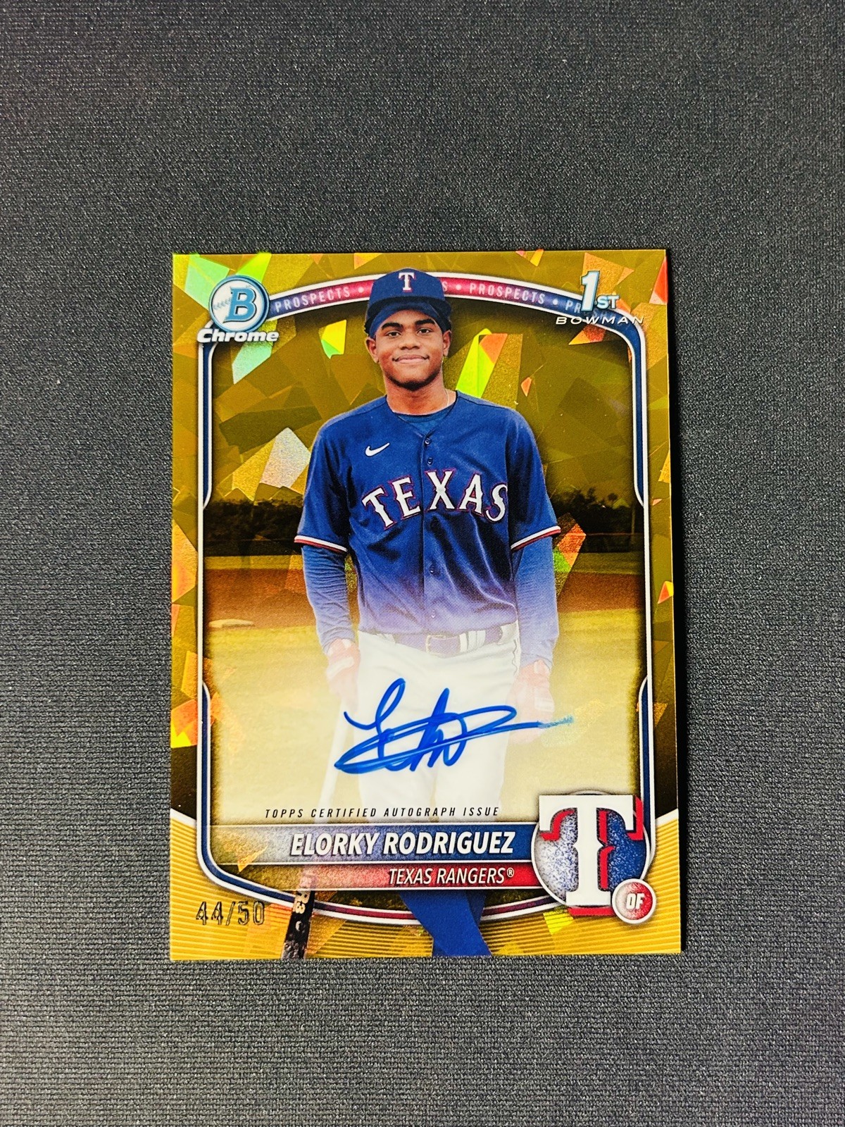 2025 Bowman Chrome Sapphire Elorky Rodriguez 1st Bowman Gold Sapphire Auto /50