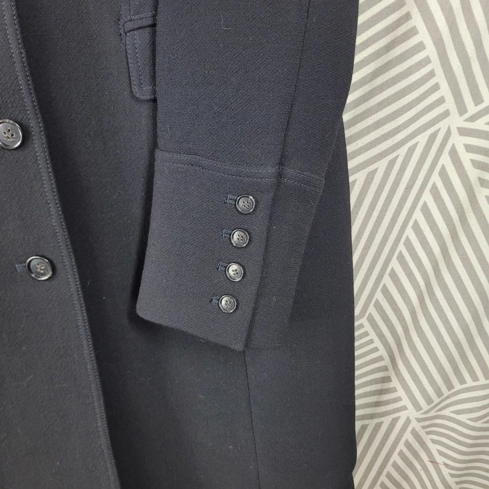 Vintage J Crew Lady Day Coat 12 Tall Wool Double Cloth Black Long Womens Italy - Image 3 of 4