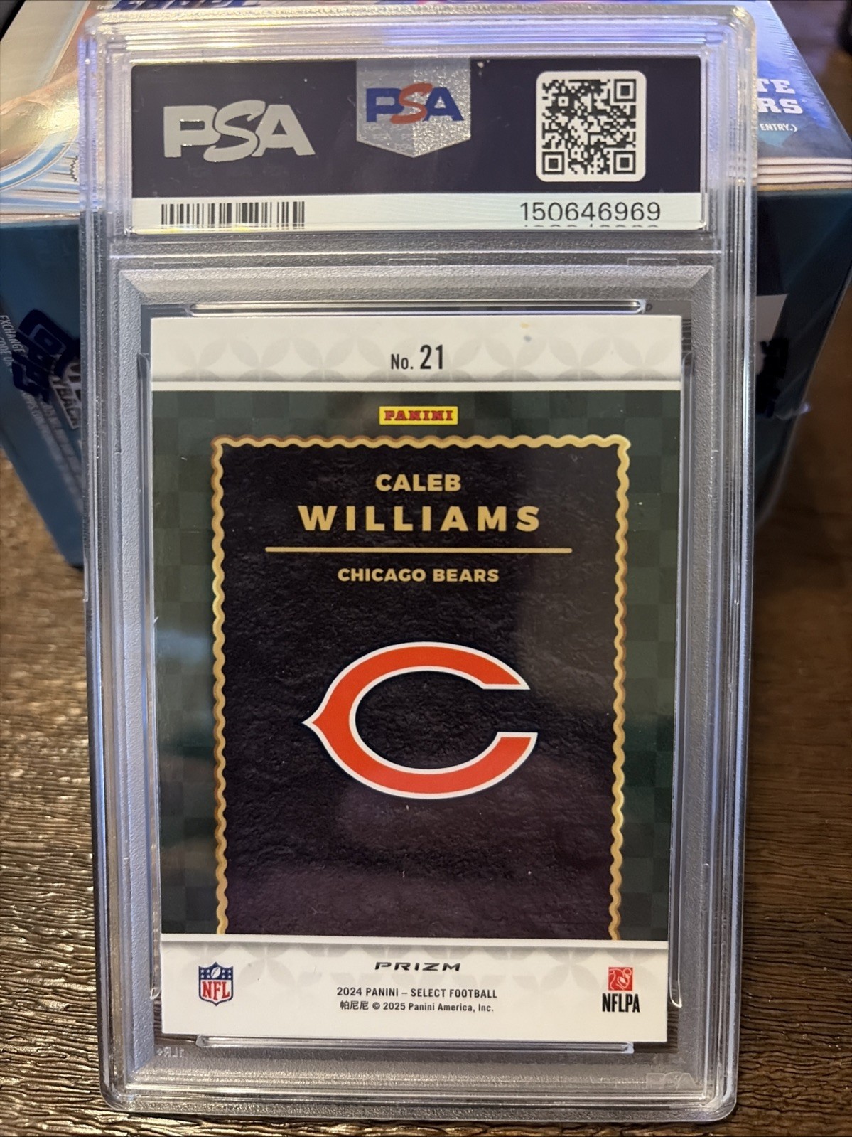 2024 Panini Select - Score Select Throwback Caleb Williams Silver Prizm PSA 10 view 3