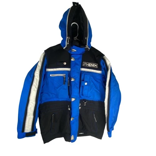 Phenix Ski Jacket Mens Medium Blue Black Hooded Insulated Reflective EY58033 video thumbnail