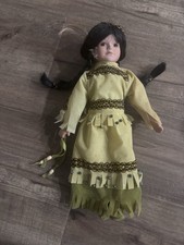 Vintage Porcelain Native American Large Doll