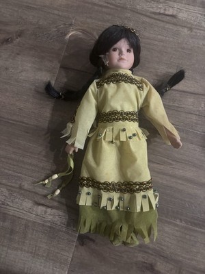 Vintage Porcelain Native American Large Doll