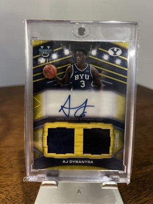 AJ Dybantsa 2025 Topps Gold Patch Auto Dual Relic #17/75 BYU Rookie Card