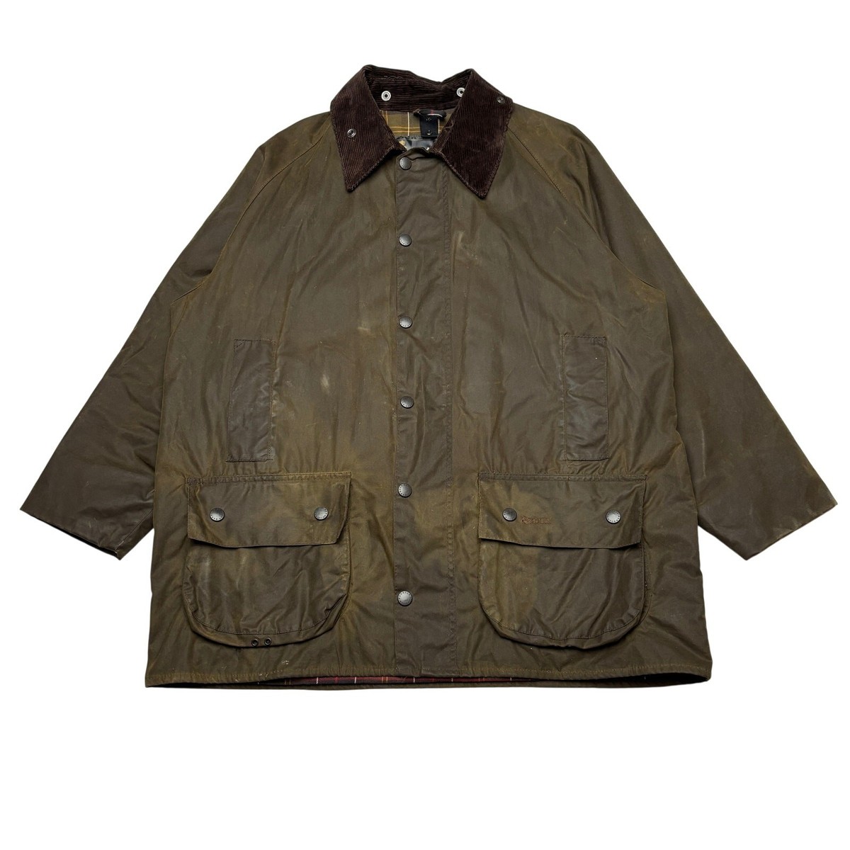 お値下げ中です！Barbourアウター Barbour Classic Beaufort Waxed Plaid Lined Olive Jacket Men's C46