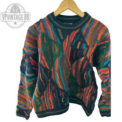 Vintage Coogi 90s Australia Knit Sweater Unisex Bold 3D Colourful Jumper