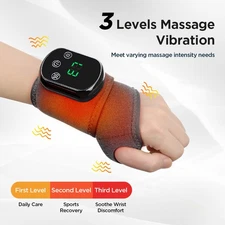 Electric Hand Wrist Vibration Massager Pain Relief infrared Hot Compress Therapy