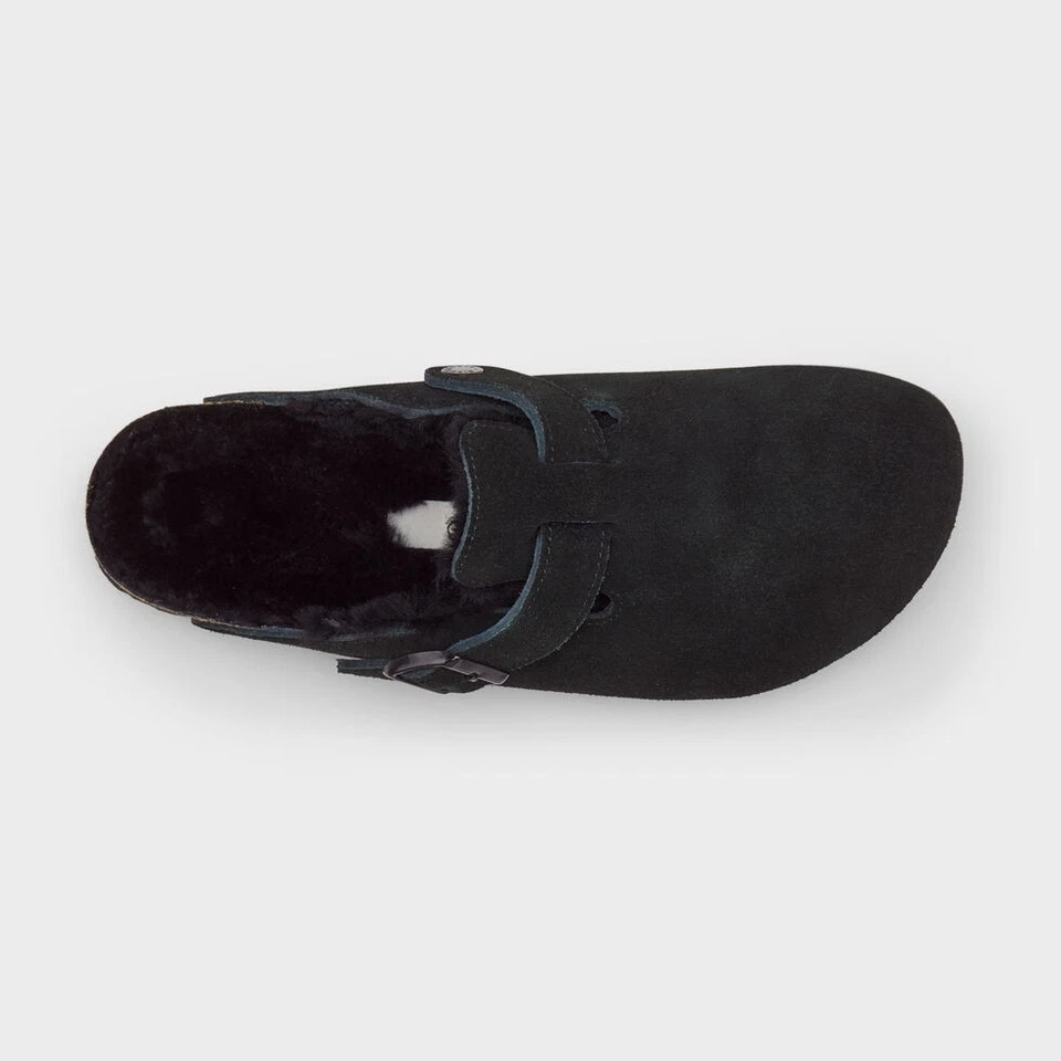 Best Seller! Women's Birkenstock Boston Shearling Clogs (Color: Black) - Image 3 of 4