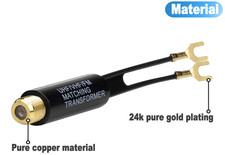 75 Ohm to 300 Ohm Antenna Balun Adapter F Female UHF VHF FM TV 1 Pack