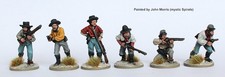 28mm ACW Dismounted Confederate Cavalry in Shirts Skirmishing w Perry Metal YHP