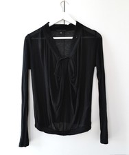 2005 Vintage Womens HELMUT LANG Sweater Transformer Asymmetrical Black Wool 40