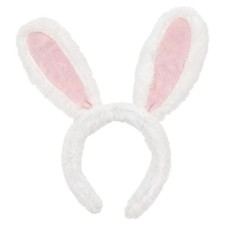 Bunny Ears Headband Adults Fluffy Blue Pink Plush Halloween Easter 1 PCS