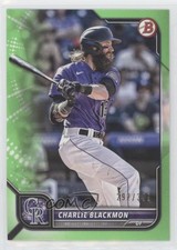 2022 Bowman Neon Green Border 292/399 Charlie Blackmon #75 05ns