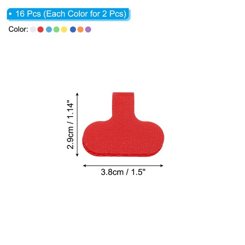 16 Pcs 1.14 x 1.5 Inch Cable Labels Write on Cord Label Tag 8 Color - Afbeelding 2 van 6