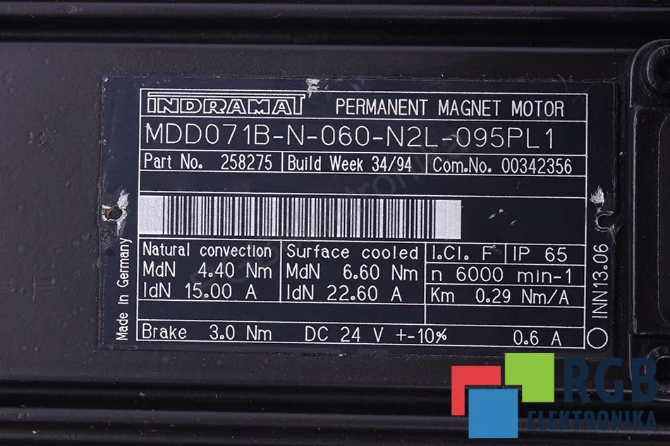 MDD071B-N-060-N2L-095PL1 INDRAMAT - Reconditionné - Garantie 12 mois