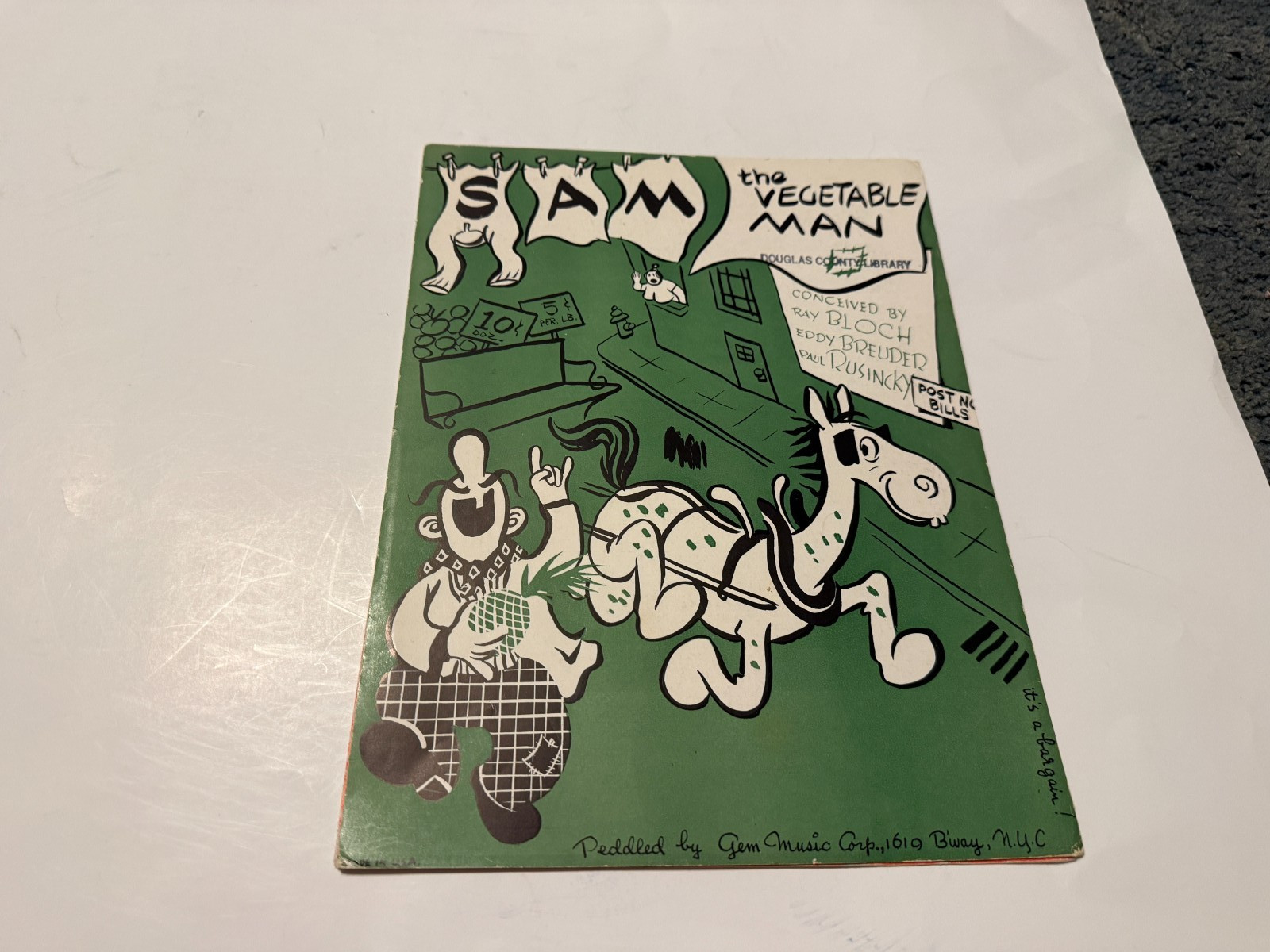 I 1939 Ella Fitzgerald Novelty Sheet Music SAM THE VEGETABLE MAN