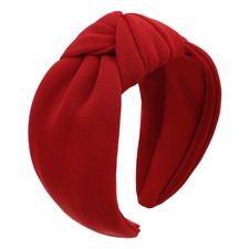 Knotted Headband Wide Headbands for Women Non Slip Head Band Fashion Top Red