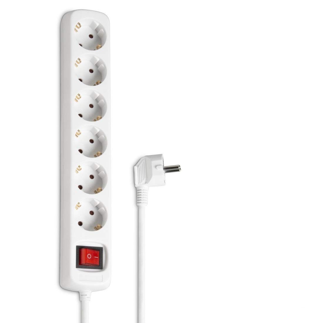 HAMA 30530 Multipresa 6 Posizioni Schuko con Protezione Bambini e Tasto Acc 6Eck