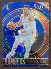 Luka Doncic 2020-21 Panini Select #6 Numbers Blue Shimmer Mavericks Lakers