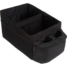 Backseat Car Organizer - Collapsible Car Storage Box with Cupholders and