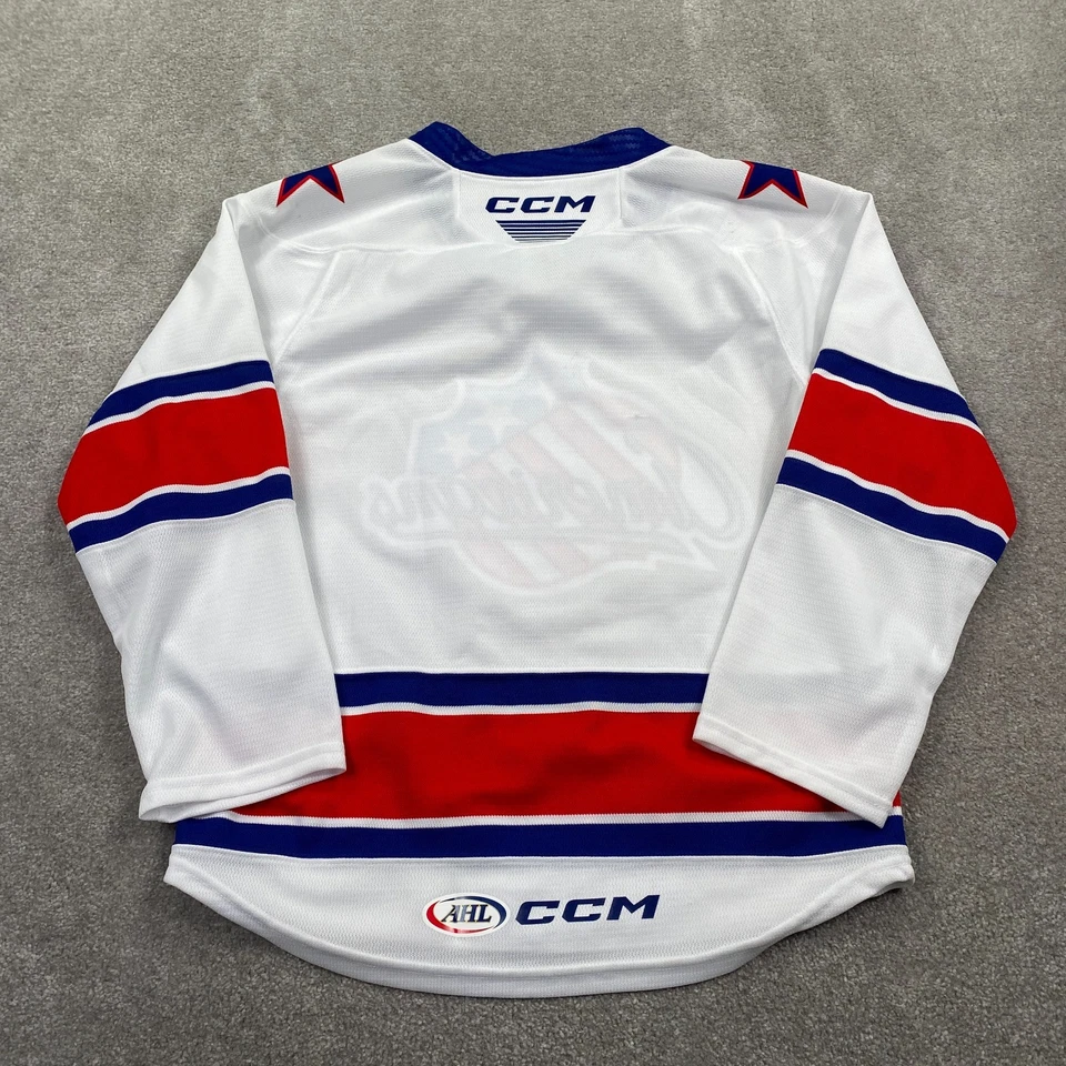 Camiseta deportiva de la Liga de Hockey Rochester Americans AHL CCM para hombre talla S blanca azul roja Foto 2 de 4