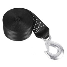 2" X 20ft Boat Winch Strap with Hook, 10000 lbs Boat 2inx20FT with 1 hook Black