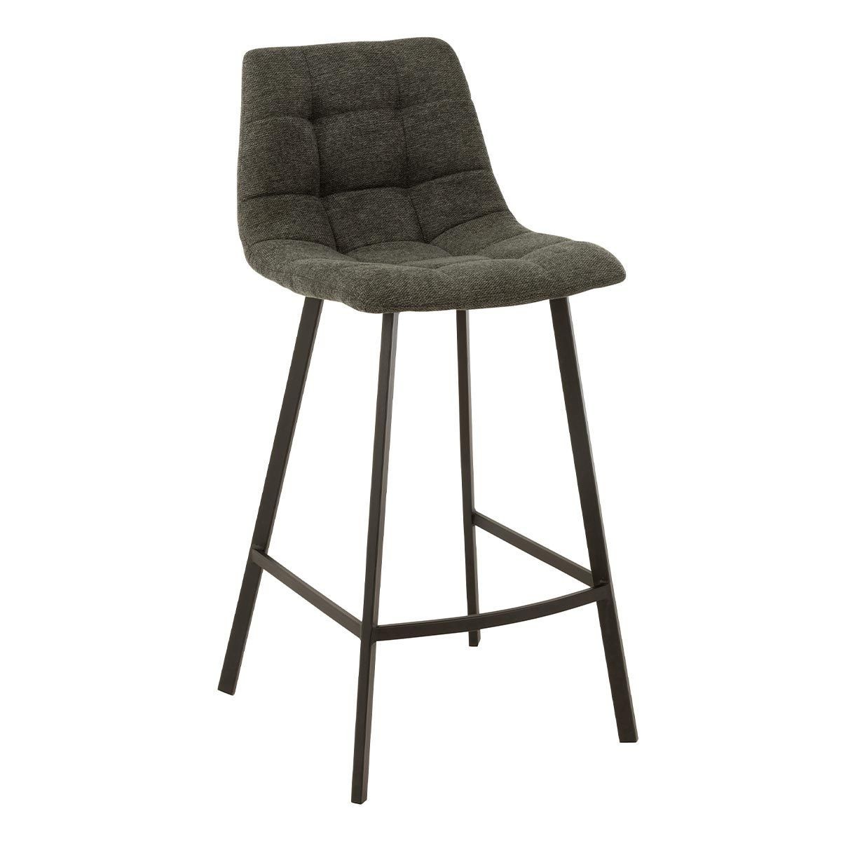 Chaise de bar Stéphane 95cm gris foncé avec dossier ergonomique anti mal de dos