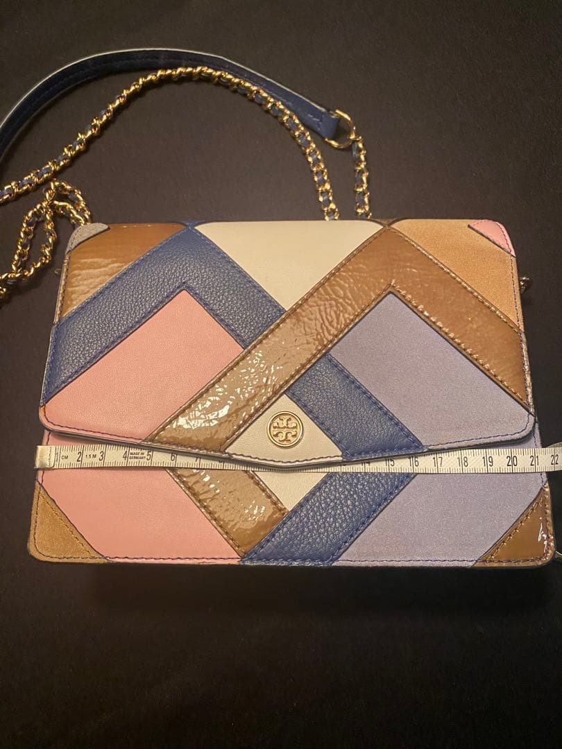 Tory Burch Patchwork Double Chain Shoulder Bag Cr… - image 5
