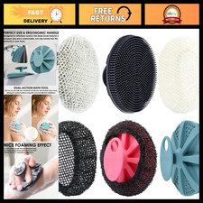 Silicone Body Scrubber Set - 4pcs Exfoliating Bath Sponge with Case, Food-Grade