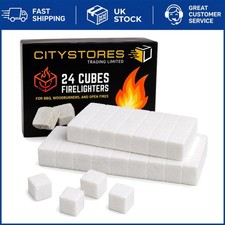Effortless Fire Starting: 24 Odourless Wood Firelighters for BBQs & Campfires 0.29 per lighter