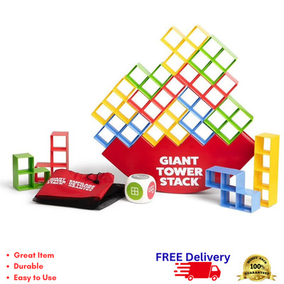 Giant Tower Stack Game Stacking Blocks Rocking Balance Base Outdoor Lawn Party