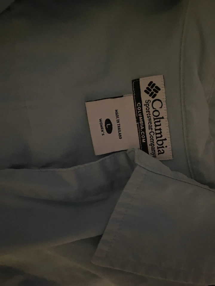 Blusa para mujer Columbia azul convertible manga omni tono ventilada talla grande Foto 3 de 3