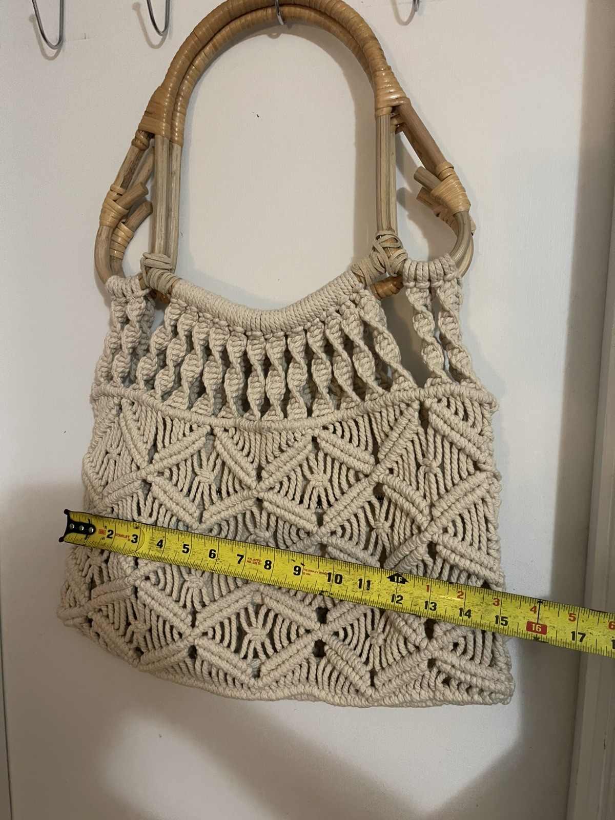 Universal Thread White Crochet Macrame Handbag wi… - image 8