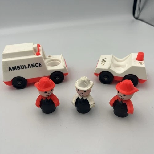 Fisher Price Little People Lot Ambulance Cars People Vintage