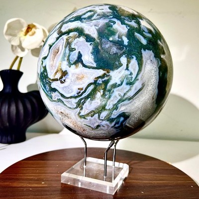 21.03LB Natural Water Grass Ball Crystal Products Water Grass Agate Quartz Ball