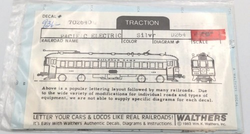 Juego de calcomanías eléctricas Walthers 702640 escala O Pacific Lines | Condition: Used