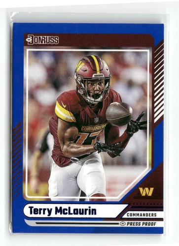 2024 Donruss #34 Terry McLaurin Press Proof Blue Washington Commanders ...