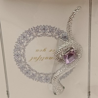 Frauen Rosa Kristall Schlange Glänzend Boutique Brosche Abzeichen Bankett Pin Schmuck 