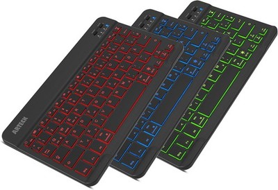 Arteck Bluethooth Tastatur, QWERTZ Deutsche Wireless Keyboard mit 7 Farben