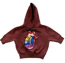 The Rolling Stones Kids Hoodie Size 2 Iconic Tongue Lips Graphic Cotton-Blend