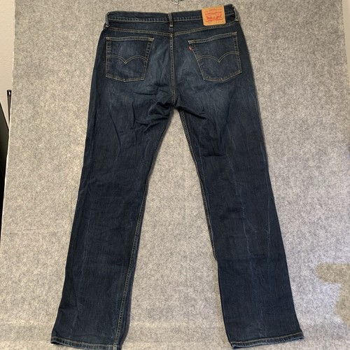 Levis 514 Jeans Mens 36x34 Blue Dark Wash Straight Stretch - Picture 13 of 22