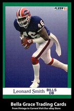 1991 Fleer Leonard Smith #12 Buffalo Bills NFL Football