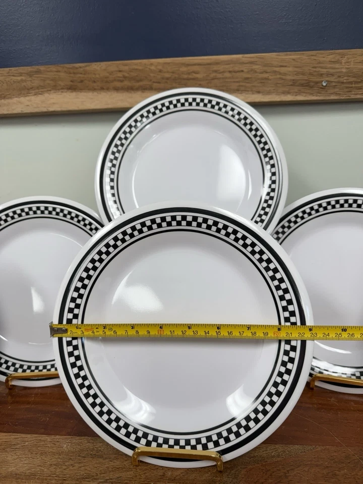 G.E.T. Juego de 6 platos de cena de melamina Diamond Chexers de 9 pulgadas Foto 3 de 4