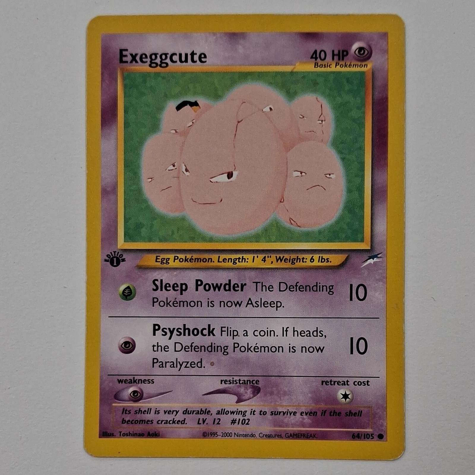 Pokémon 1st Edition TCG Exeggcute Neo Destiny Card 64/105 Regular Common English