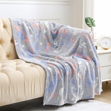 Night Zone Multi 100x150cm Space Glow Fleece Throw In The Dark Super Soft Cosy