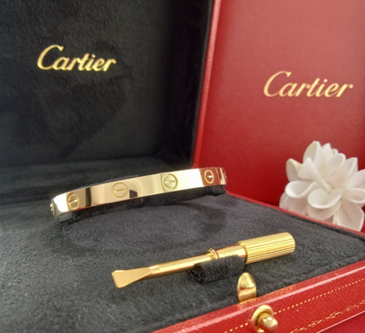 CARTIER LOVE BRACELET CLASSIC 18K YG NEW VERSION SIZE 20 W/ BOX