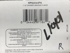 Brizo RP92044PN Shower Arm and Flange,Brilliance Polished Nickel *READ*