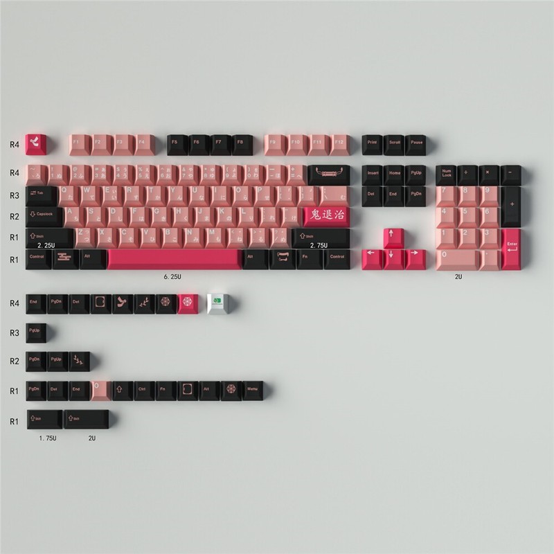 Demon Slayer PBT Sublimation Keycap 130Key Cherry Height For Mechanical Keyboard